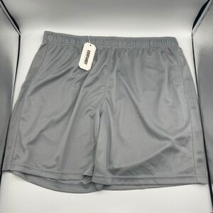 COOFANDY Men's Gray Athletic Mesh Lightweight Drawstring Gym‎ Shorts Size XL